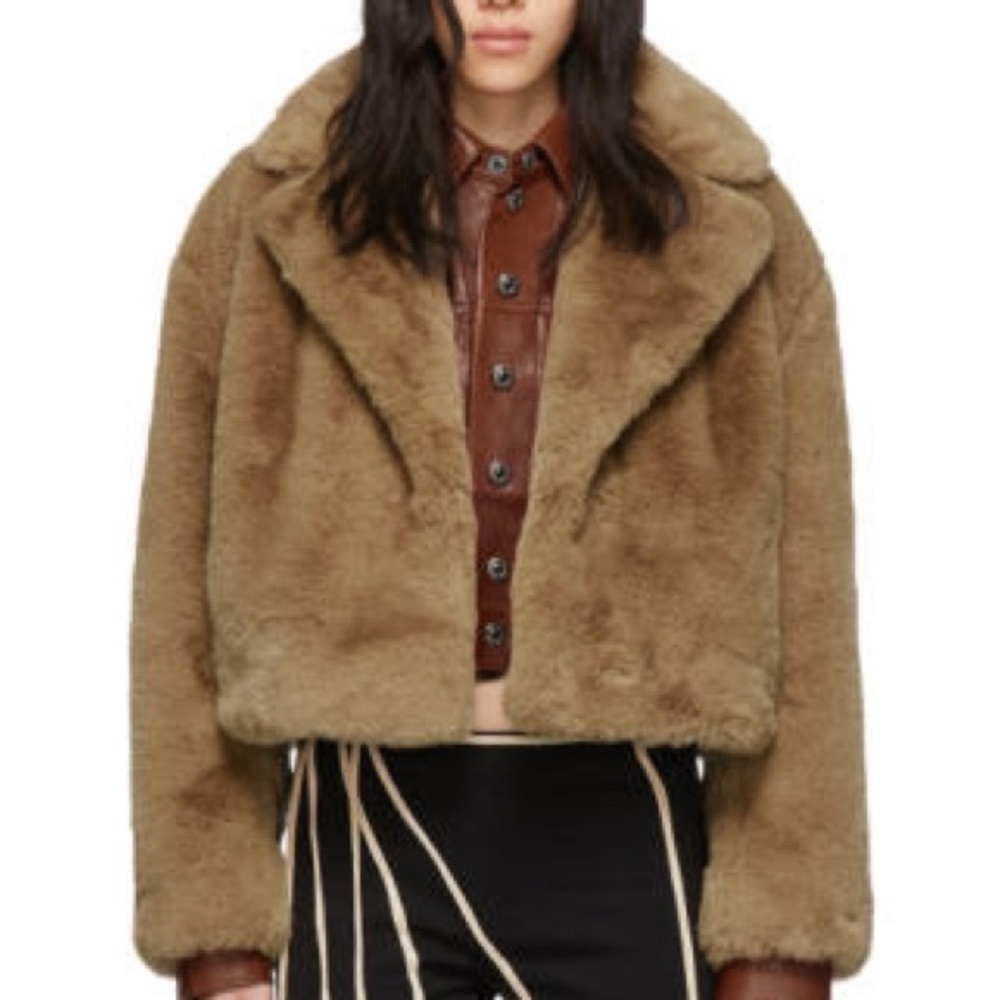 Stand Studio Brown Faux Fur Janet Jacket